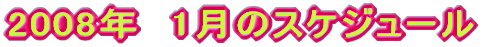 2008�N�@1���̃X�P�W���[��